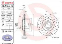 Brzdový kotouč BREMBO 09.5166.1X