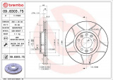 Brzdový kotouč BREMBO MAX 09.8303.75 - PEUGEOT