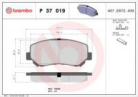 Sada brzdových destiček BREMBO P37019 - JEEP