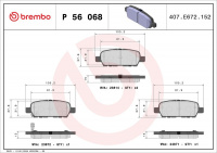 Sada brzdových destiček BREMBO P56068 - NISSAN, SUZUKI