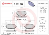 Sada brzdových destiček BREMBO P83150
