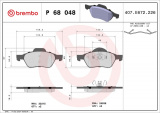 Sada brzdových destiček BREMBO P68048