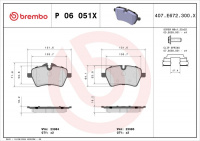 Sada brzdových destiček BREMBO P06051X - MINI