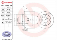 Brzdový kotouč BREMBO 08.3439.14 - FORD