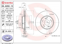 Brzdový kotouč BREMBO 09.A350.11 Brzdový kotouč BREMBO 09.A350.11