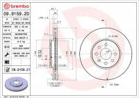Brzdový kotouč BREMBO 09.9159.20 - OPEL