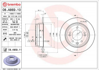 Brzdový kotouč BREMBO 08.A869.11