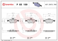 Sada brzdových destiček BREMBO P83159 - TOYOTA Sada brzdových destiček BREMBO P83159 - TOYOTA