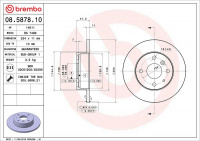 Brzdový kotouč BREMBO 08.5878.10 - DAIHATSU