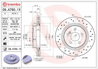 Brzdový kotouč BREMBO 09.A760.1X - MERCEDES-BENZ