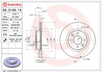 Brzdový kotouč BREMBO 09.3149.14 - RENAULT