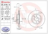 Brzdový kotouč BREMBO 09.3149.14 - RENAULT