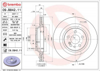 Brzdový kotouč BREMBO 09.B842.11 - MERCEDES-BENZ Brzdový kotouč BREMBO 09.B842.11 - MERCEDES-BENZ