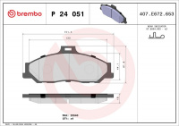 Sada brzdových destiček BREMBO P24051 - FORD, MAZDA