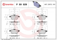 Sada brzdových destiček BREMBO P59029 - SAAB Sada brzdových destiček BREMBO P59029 - SAAB
