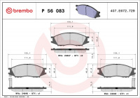 Sada brzdových destiček BREMBO P56083 Sada brzdových destiček BREMBO P56083