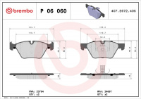 Sada brzdových destiček BREMBO P06060 - BMW