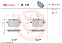 Sada brzdových destiček BREMBO P06061 - BMW