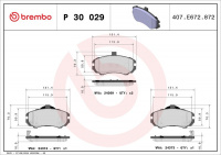 Sada brzdových destiček BREMBO P30029 - HYUNDAI