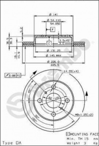 Brzdový kotouč BREMBO 09.5693.10 - TOYOTA
