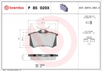 Sada brzdových destiček BREMBO P85020X