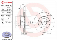 Brzdový kotouč BREMBO 09.3442.10 - FORD