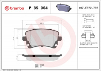 Sada brzdových destiček BREMBO P85064 - VW