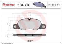 Sada brzdových destiček BREMBO P65018