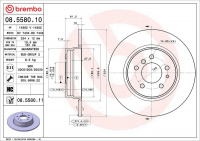 Brzdový kotouč BREMBO 08.5580.11 Brzdový kotouč BREMBO 08.5580.11