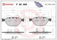 Sada brzdových destiček BREMBO P06066 - BMW, JAGUAR