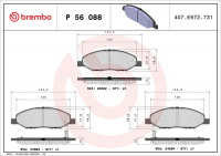 Sada brzdových destiček BREMBO P56088 - NISSAN