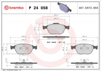 Sada brzdových destiček BREMBO P24058 - FORD Sada brzdových destiček BREMBO P24058 - FORD