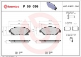 Sada brzdových destiček BREMBO P59036 - OPEL