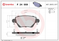 Sada brzdových destiček BREMBO P24059 - FORD, JAGUAR