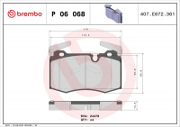 Sada brzdových destiček BREMBO P06068 - MINI