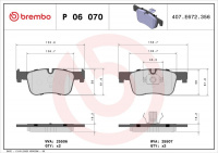 Sada brzdových destiček BREMBO P06070 - BMW