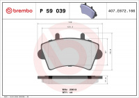 Sada brzdových destiček BREMBO P59039 - NISSAN, RENAULT