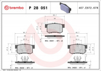Sada brzdových destiček BREMBO P28051