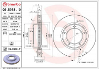 Brzdový kotouč BREMBO 09.B968.10 - TOYOTA Brzdový kotouč BREMBO 09.B968.10 - TOYOTA