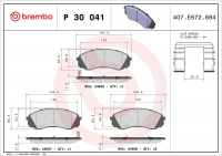Sada brzdových destiček BREMBO P30041 - HYUNDAI, KIA