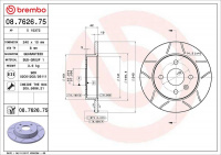 Brzdový kotouč BREMBO MAX 08.7626.75 - OPEL
