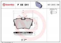 Sada brzdových destiček BREMBO P59041 - NISSAN, OPEL, RENAULT