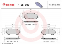 Sada brzdových destiček BREMBO P56099 - NISSAN, RENAULT