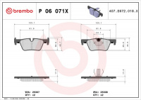 Sada brzdových destiček BREMBO P06071X - BMW