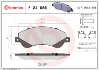 Sada brzdových destiček BREMBO P24065 - FORD Sada brzdových destiček BREMBO P24065 - FORD