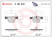 Sada brzdových destiček BREMBO P06072 - BMW