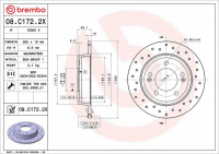 Brzdový kotouč BREMBO 08.C172.2X