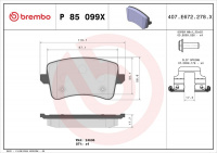 Sada brzdových destiček BREMBO P85099X - AUDI