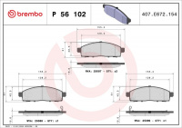 Sada brzdových destiček BREMBO P56102 - NISSAN