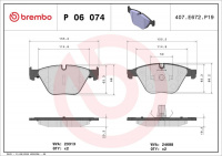 Sada brzdových destiček BREMBO P06074 - BMW